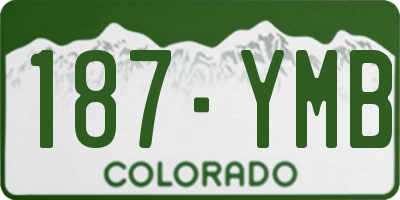 CO license plate 187YMB