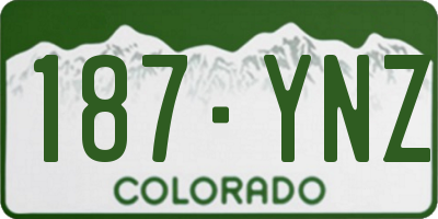 CO license plate 187YNZ