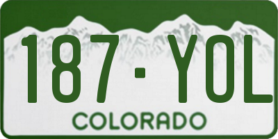 CO license plate 187YOL