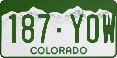 CO license plate 187YOW