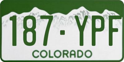 CO license plate 187YPF