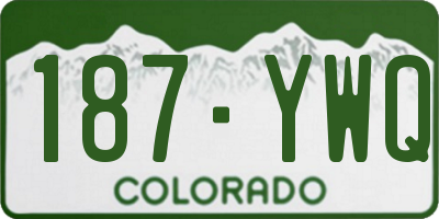 CO license plate 187YWQ