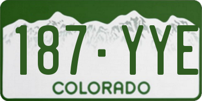 CO license plate 187YYE