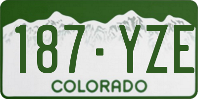 CO license plate 187YZE