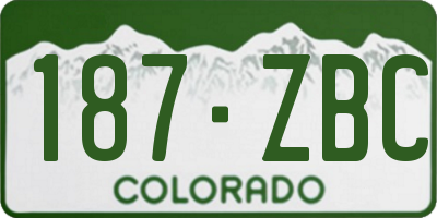 CO license plate 187ZBC