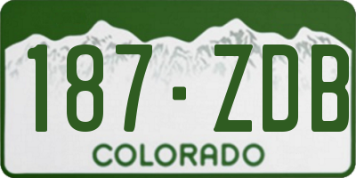 CO license plate 187ZDB