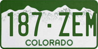 CO license plate 187ZEM