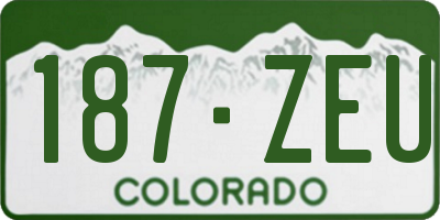 CO license plate 187ZEU