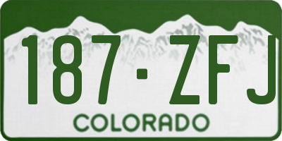 CO license plate 187ZFJ