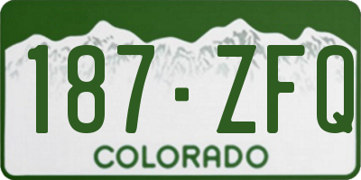 CO license plate 187ZFQ