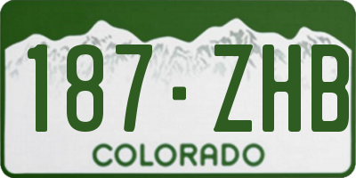 CO license plate 187ZHB