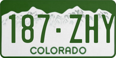 CO license plate 187ZHY