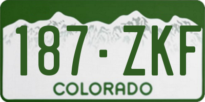 CO license plate 187ZKF