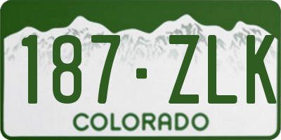 CO license plate 187ZLK