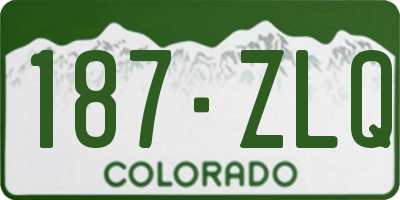 CO license plate 187ZLQ