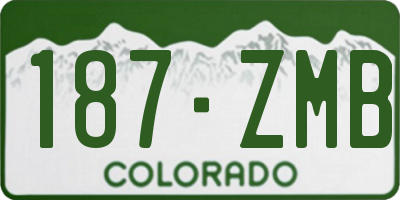 CO license plate 187ZMB