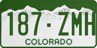 CO license plate 187ZMH