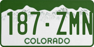 CO license plate 187ZMN