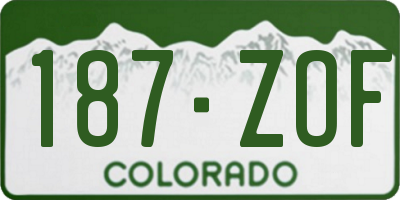 CO license plate 187ZOF