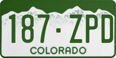 CO license plate 187ZPD