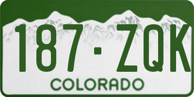 CO license plate 187ZQK