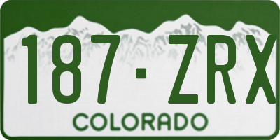 CO license plate 187ZRX
