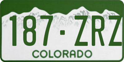 CO license plate 187ZRZ
