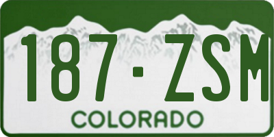 CO license plate 187ZSM