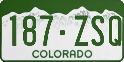CO license plate 187ZSQ