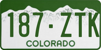 CO license plate 187ZTK