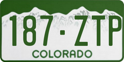 CO license plate 187ZTP