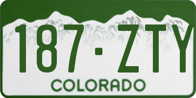 CO license plate 187ZTY