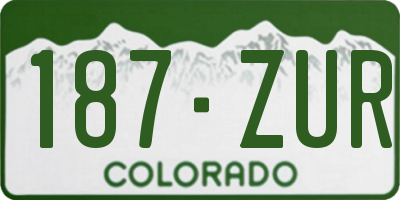 CO license plate 187ZUR
