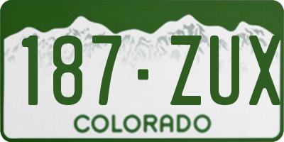 CO license plate 187ZUX