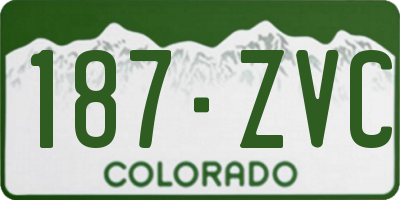 CO license plate 187ZVC
