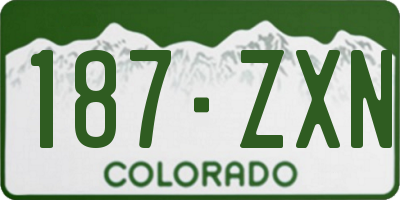 CO license plate 187ZXN