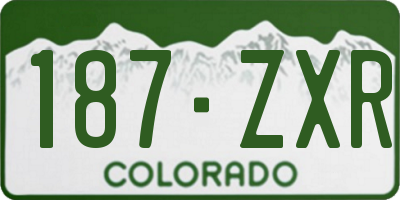 CO license plate 187ZXR