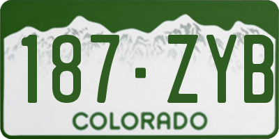CO license plate 187ZYB