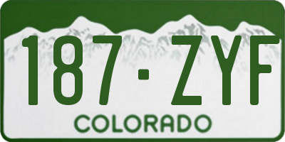 CO license plate 187ZYF