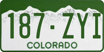 CO license plate 187ZYI