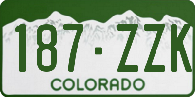 CO license plate 187ZZK