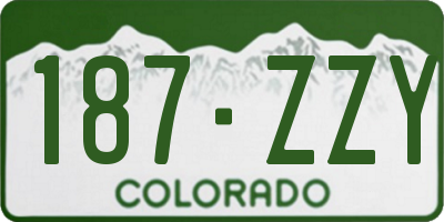 CO license plate 187ZZY