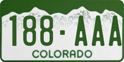 CO license plate 188AAA