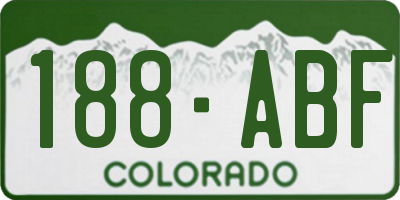 CO license plate 188ABF