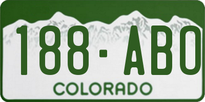 CO license plate 188ABO