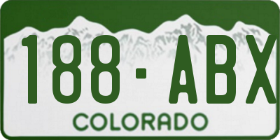 CO license plate 188ABX