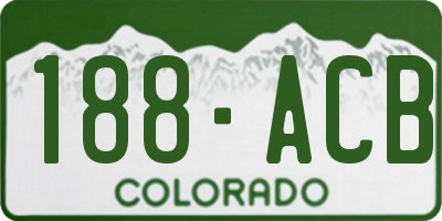 CO license plate 188ACB
