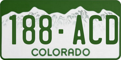 CO license plate 188ACD