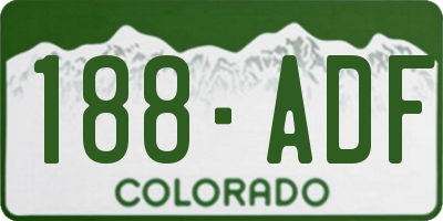 CO license plate 188ADF