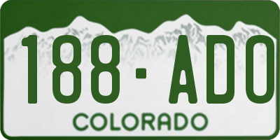 CO license plate 188ADO